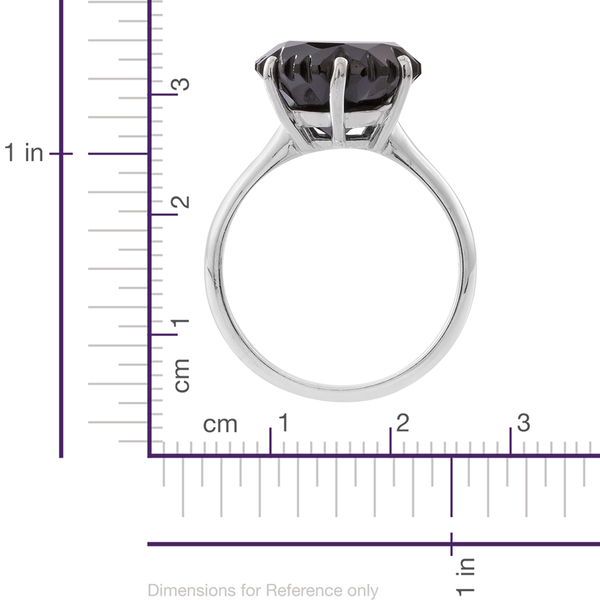 Snowflake Cut Boi Ploi Black Spinel Ring in Rhodium Plated Sterling Silver 11.500 Ct.