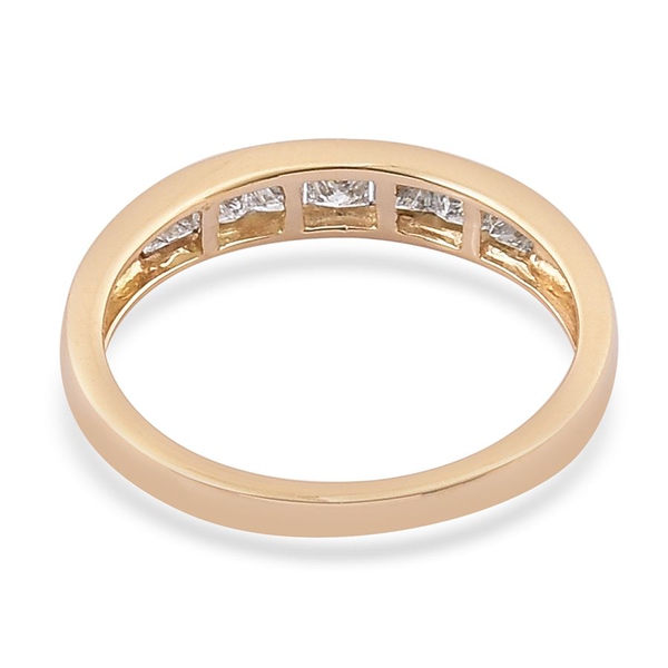 ILIANA 18K Y Gold IGI Certified Diamond (Sqr) (SI/G-H) 7 Stone Band Ring 0.500 Ct.