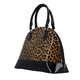 Leopard Pattern Tote Bag with Handle Drop and Shoulder Strap (Size 35x26x15Cm) - Brown & Black