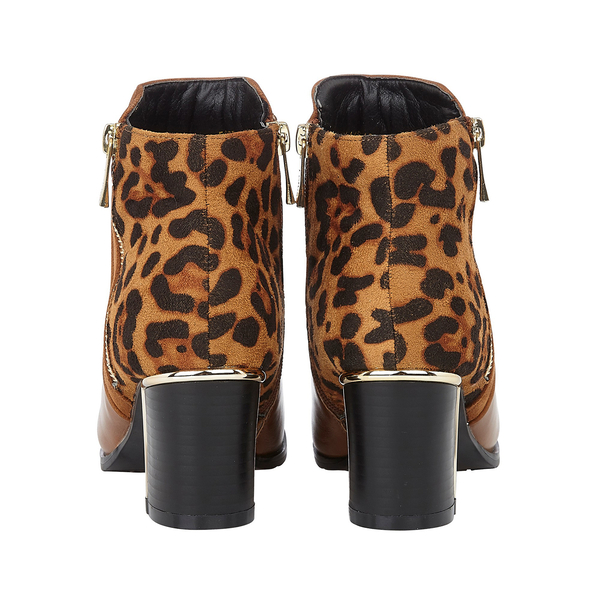 Lotus Black & Leopard-Print Greeve Ankle Boots (Size 3)