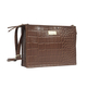 ASSOTS LONDON Susan Rectangle Croc Crossbody Bag with Adjustable Strap (Size 20x15x6cm) - Tan