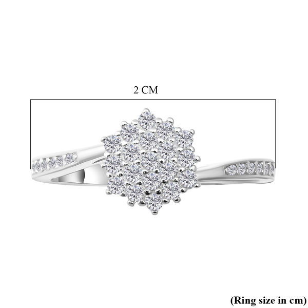 ELANZA Simulated Diamond Ring in Platinum Overlay Sterling Silver