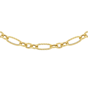 Italian Made Close Out- 9K Yellow Gold  Figaro Necklace (Size - 20) with Spring Ring Clasp, Gold Wt.