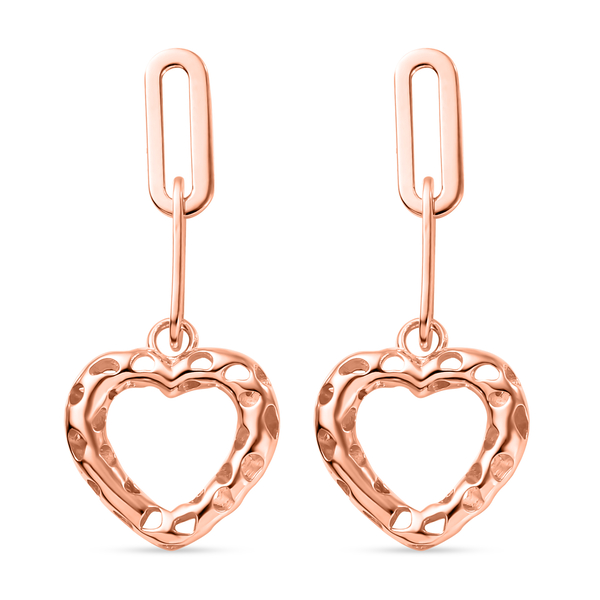 RACHEL GALLEY Amore Collection - 18K Vermeil Rose Gold Overlay Sterling Silver Heart Paperclip Earri