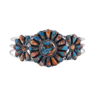 Santa Fe Collection - Spiny Turquoise Bangle in Sterling Silver Silver