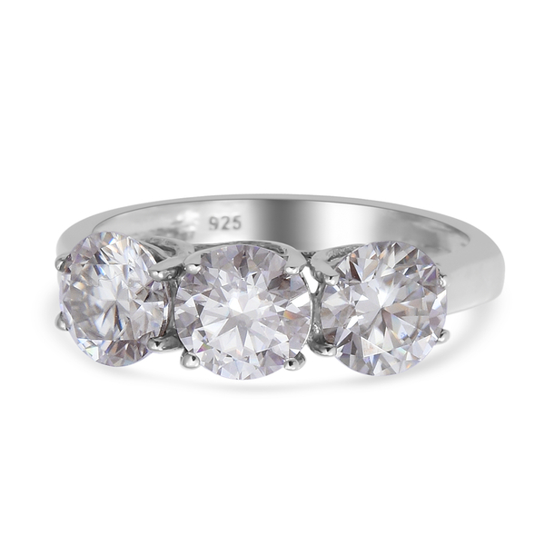 Moissanite Ring in Rhodium Overlay Sterling Silver 2.50 Ct.