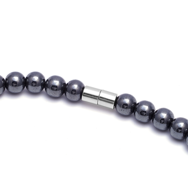 Hematite Beads Lion Necklace (Size 26) with Magnetic Lock 796.00 Ct.