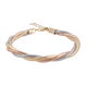Close Out Deal - 9K Tricolour Gold Triple Snake Bracelet (Size - 8.5 with Extender) with Lobster Cla