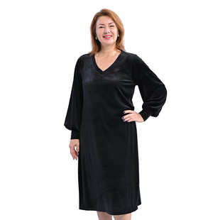 LA MAREY brand long dress Unique lantern sleeve with tight cuffs will highlight the thinnest part of your arm V-neck design visually elongates the neck line