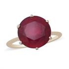 9K Yellow Gold AA Extremely Rare African Ruby (FF) Solitaire Ring (Size L) 9.25 Ct.