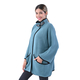 LA MAREY 100% Acrylic Knitted Coat with Buckle (Size 136x59 Cm) - Turquoise