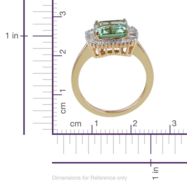 ILIANA 18K Y Gold Boyaca Colombian Emerald (Oct 3.00 Ct), Diamond Ring 3.500 Ct.