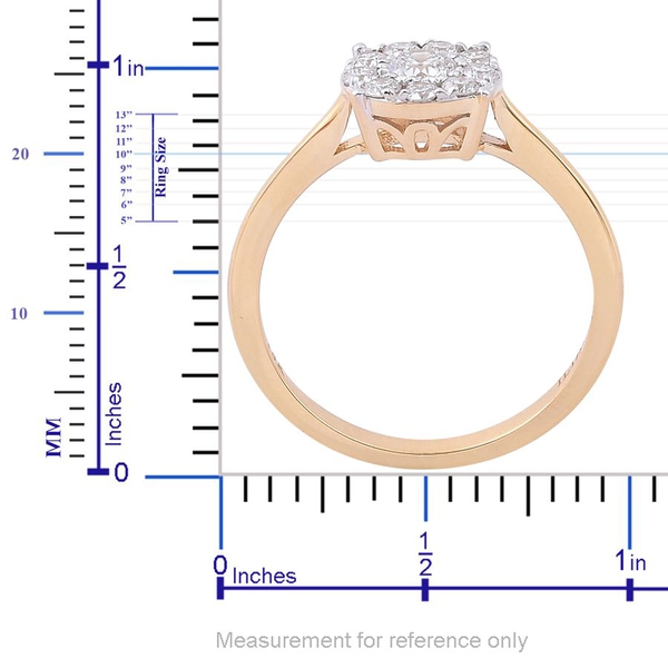 ILIANA 18K Yellow Gold IGI Certified Diamond (Rnd) (SI-G-H) Floral Ring 0.500 Ct.