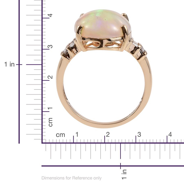 14K Y Gold Ethiopian Welo Opal (Ovl 7.05 Ct), Diamond Ring 7.250 Ct.