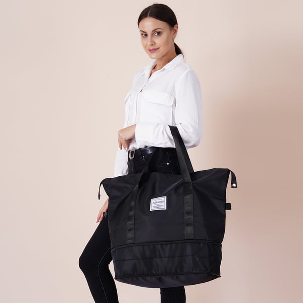 Passage Travel Bag with Zipper Closure and Handle Drop (Size 56x40x20x35 Cm) - Black