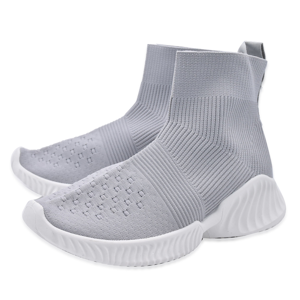 Grey Stretch Sock Trainers (Size 3)