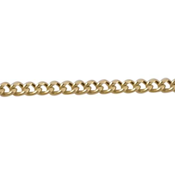 One Time Deal- 18K Yellow Gold Diamond Cut Curb Necklace (Size 20) With Spring Ring Clasp