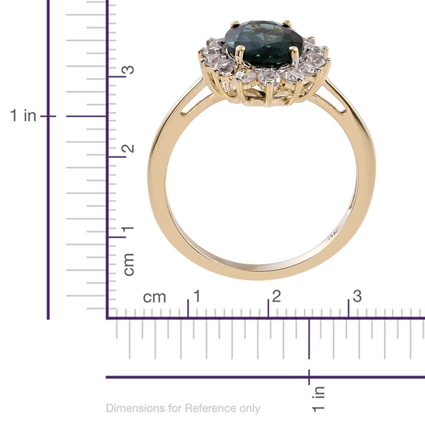 9K Yellow Gold AAA Natural Indian Ocean Apatite (Ovl 2.75 Ct), Natural Cambodian Zircon Ring 3.750 Ct.