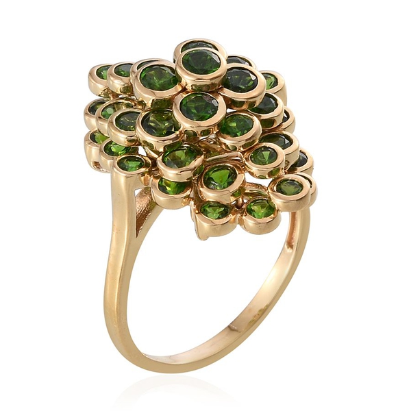 Chrome Diopside (Rnd) Ring in 14K Gold Overlay Sterling Silver 4.250 Ct.
