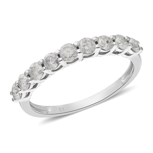 Limited Edition 9K White Gold SGL Certified Diamond (I3/G-H) Ring 1.000 Ct.