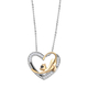 ELANZA Simulated Diamond and Simulated Black Spinel Heart Pendant( With Chain 20 Inch) in Two Tone P