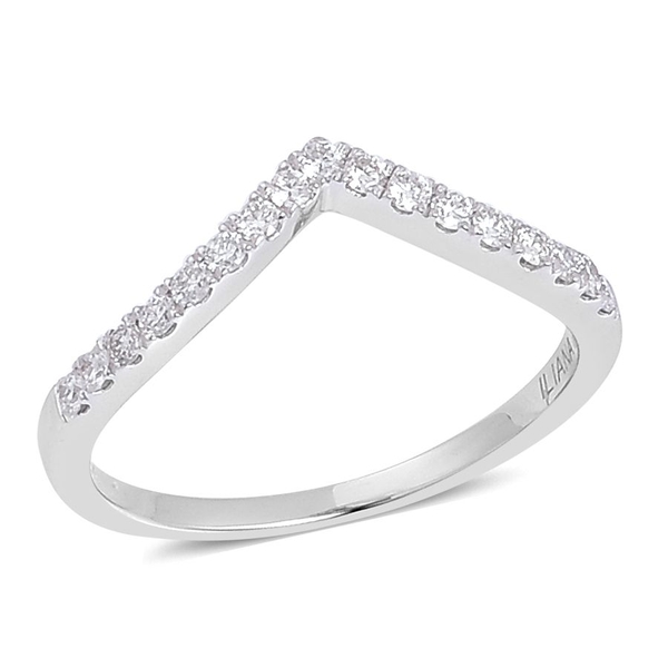ILIANA 18K White Gold 0.25 Carat IGI Certified Diamond SI G-H Wishbone Ring