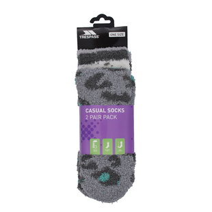 SNUGGIE Set of 2 Socks Lagoon Leopard and Stripe Pattern in Green and Grey Colour