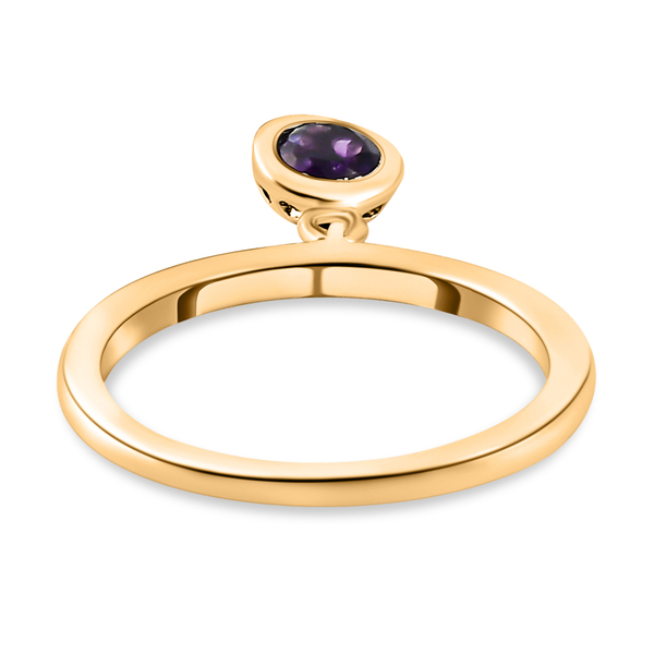 RACHEL GALLEY Amethyst Charm Band Ring in Vermeil Yellow Gold Overlay Sterling Silver