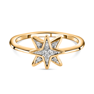 Diamond Starburst Ring in 14K Gold Overlay Sterling Silver 0.05 Ct.