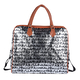 Alphabet Pattern Travel Bag with Shoulder Strap (Size 43x38x20 Cm) - Silver