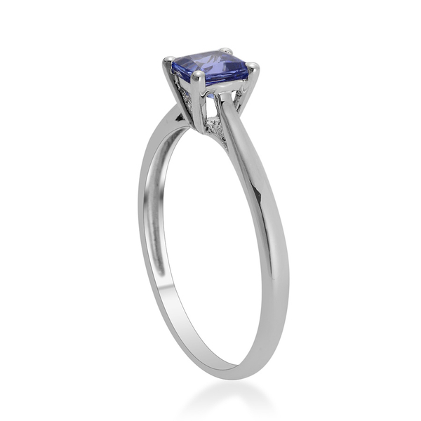 14K W Gold AA Tanzanite (Sqr) Solitaire Ring 0.750 Ct.