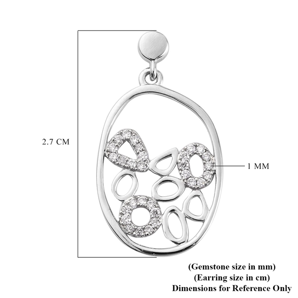 RACHEL GALLEY Versa Collection- 950 Platinum IGI Certified Diamond (VS/E-F) Dangling Earrings (With Screw Back)