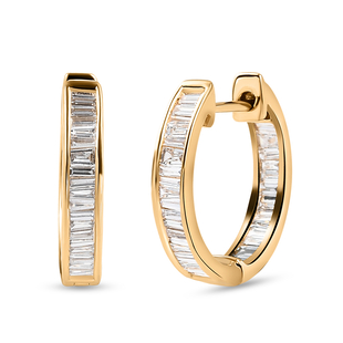 ILIANA 18K Yellow Gold IGI Certified Diamond (SI/G-H) Hoop Earrings 1.00 Ct