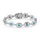 Arizona Sleeping Beauty Turquoise Bracelet (Size - 7) with Clasp in Platinum Overlay Sterling Silver