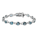 London Blue Topaz Bracelet (Size - 7) in Platinum Overlay Sterling Silver 12.07 Ct, Silver Wt. 9.00 Gms