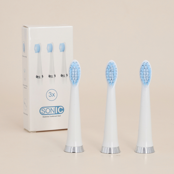 Set of 3 - Sonic Electric Toothbrush Replacement Heads (Size 8x2x2Cm)