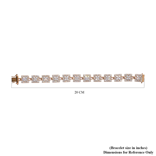 Lustro Stella 14K Gold Overlay Sterling Silver Bracelet (Size 7.5) Made with Finest CZ 28.38 Ct.