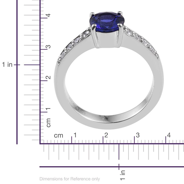 RHAPSODY 950 Platinum 2 Carat AAAA Tanzanite Round Ring, Diamond VS E-F.