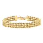 Hatton Garden Close Out Deal- 9K Yellow Gold Rope Bracelet (Size - 7) With Lobster Clasp, Gold Wt. 5