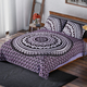 Set of 3 - Microflannel Mandala Printed Comforter in King Size with Sherpa Lining with 2 Sherpa Pillowcases - Dark Purple and Multi Colour - (230cm x 250cm)