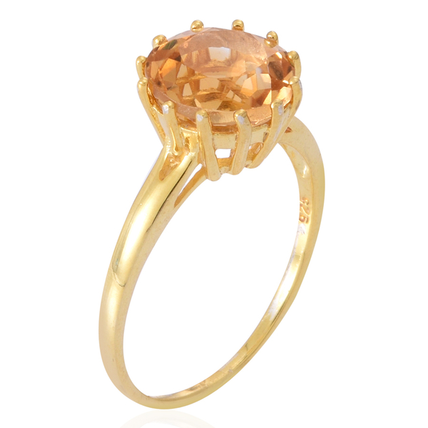 Citrine (Rnd) Solitaire Ring in 14K Gold Overlay Sterling Silver 3.500 Ct.