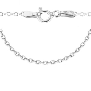 Sterling Silver Trace Chain (Size 30) With Spring Ring Clasp.