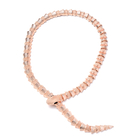 Designer Inspired Simulated Black Spinel Serpent Necklace (Size - 22) in Rose Gold Tone
