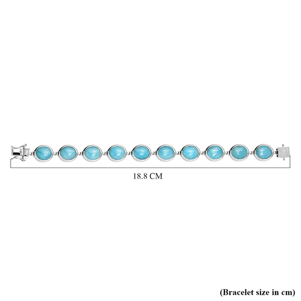 Collectors Edition - AAA Brazilian Amazonite Bracelet (Size - 7) in Platinum Overlay Sterling Silver 46.18 Ct, Silver Wt. 16.00 Gms