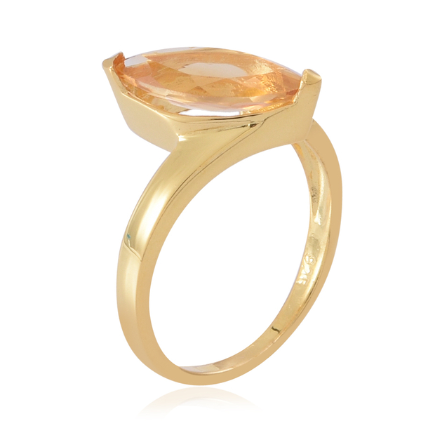 AAA Citrine (Mrq) Solitaire Ring in Yellow Gold Overlay Sterling Silver 1.750 Ct.