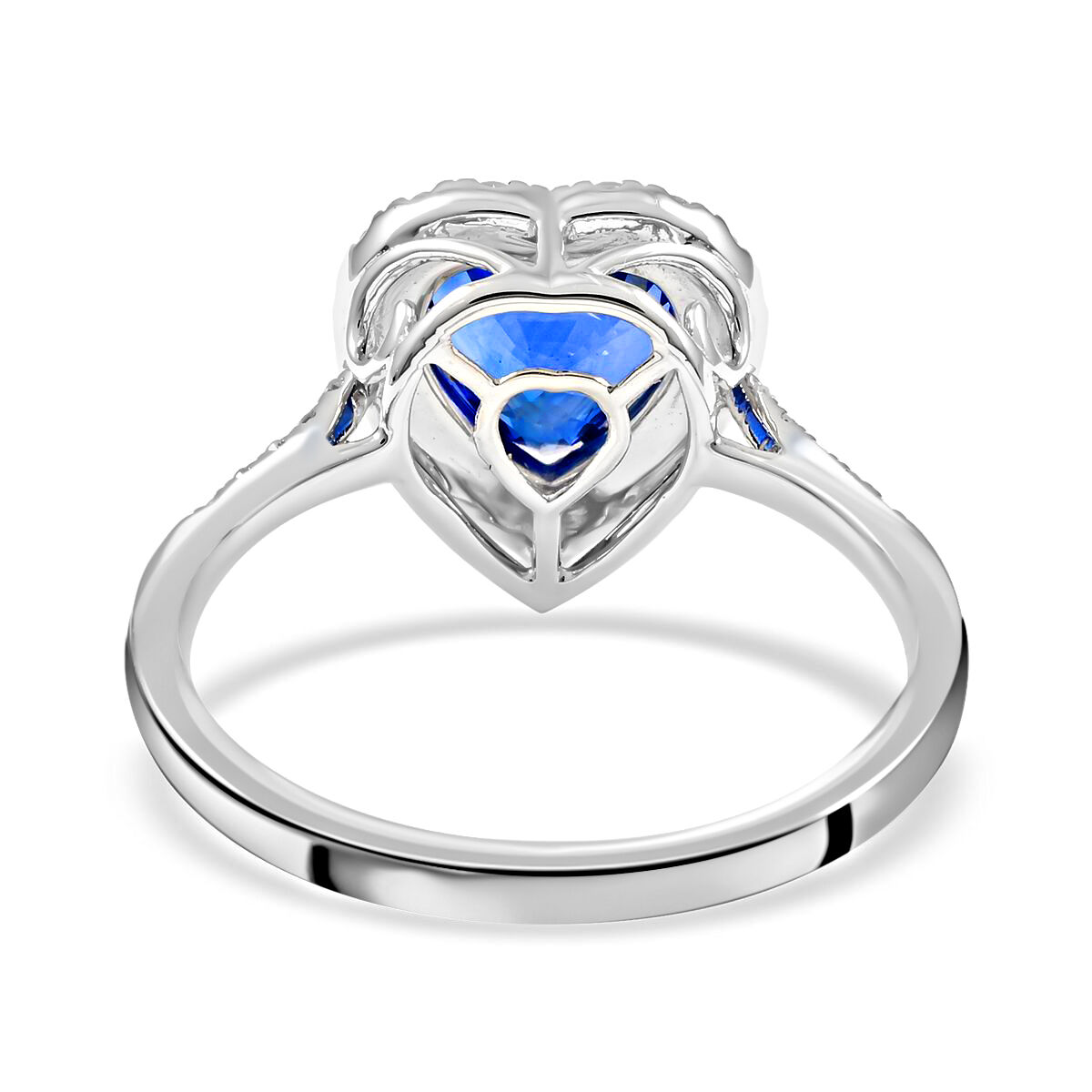 AGI Certified and Appraised ILIANA 18K White Gold AAA Ceylon Sapphire and Diamond SI GH Solitaire Ring 2.55 Ct, 3.2 grams