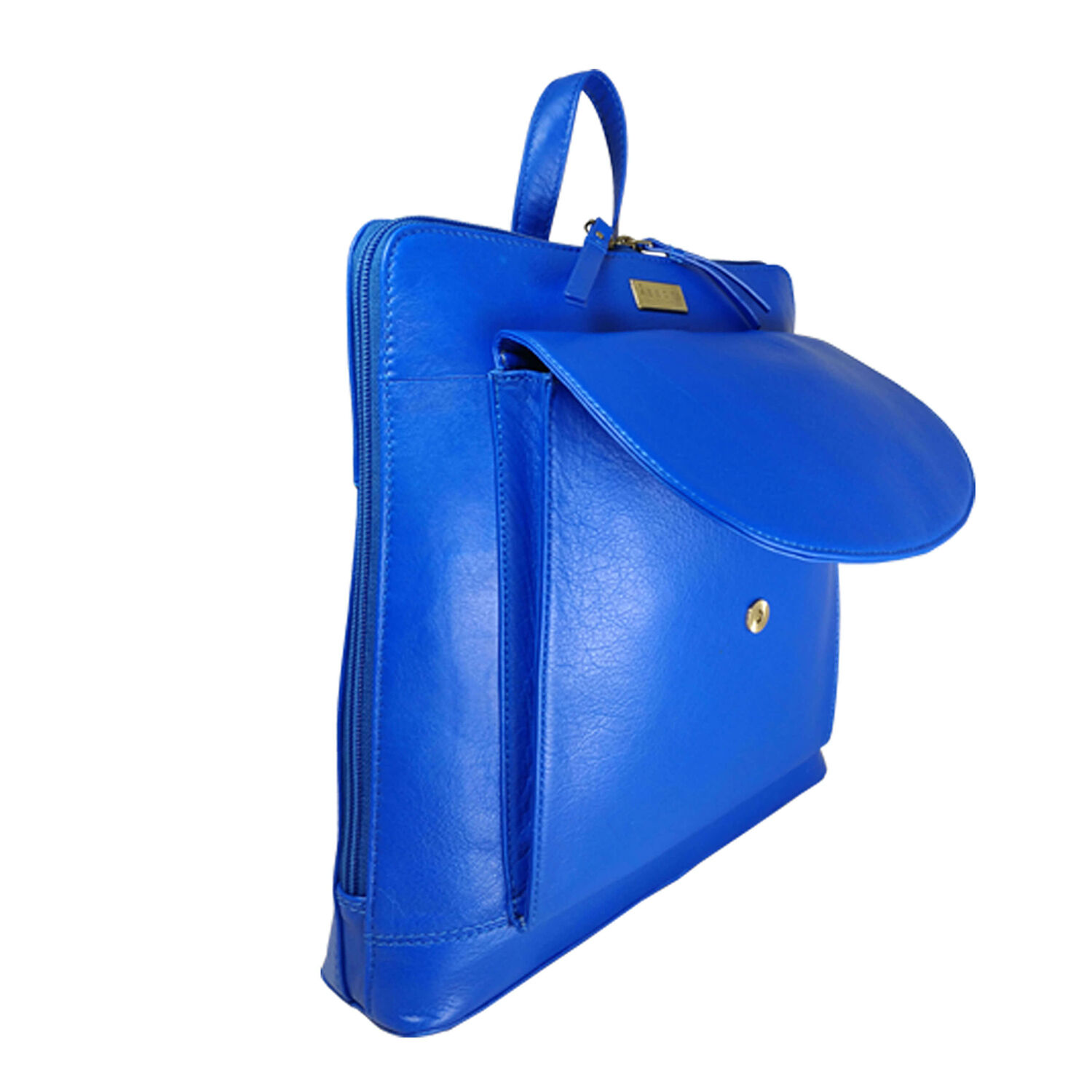 Assots London APPLE Two Way Zip Top Backpack in Cobalt Blue (Size 30x7x29.5 Cm)