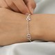 Personalised Two Alphabet + &, Name Bracelet in Silver, Size - 7.5 Inch