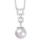 South Sea Pearl Pendant with Chain (Size 18) in Platinum Overlay Sterling Silver
