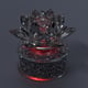 Crystal Lotus LED Light with Silver & Champagne Crystal Rotating Base (Size 11x9 Cm)